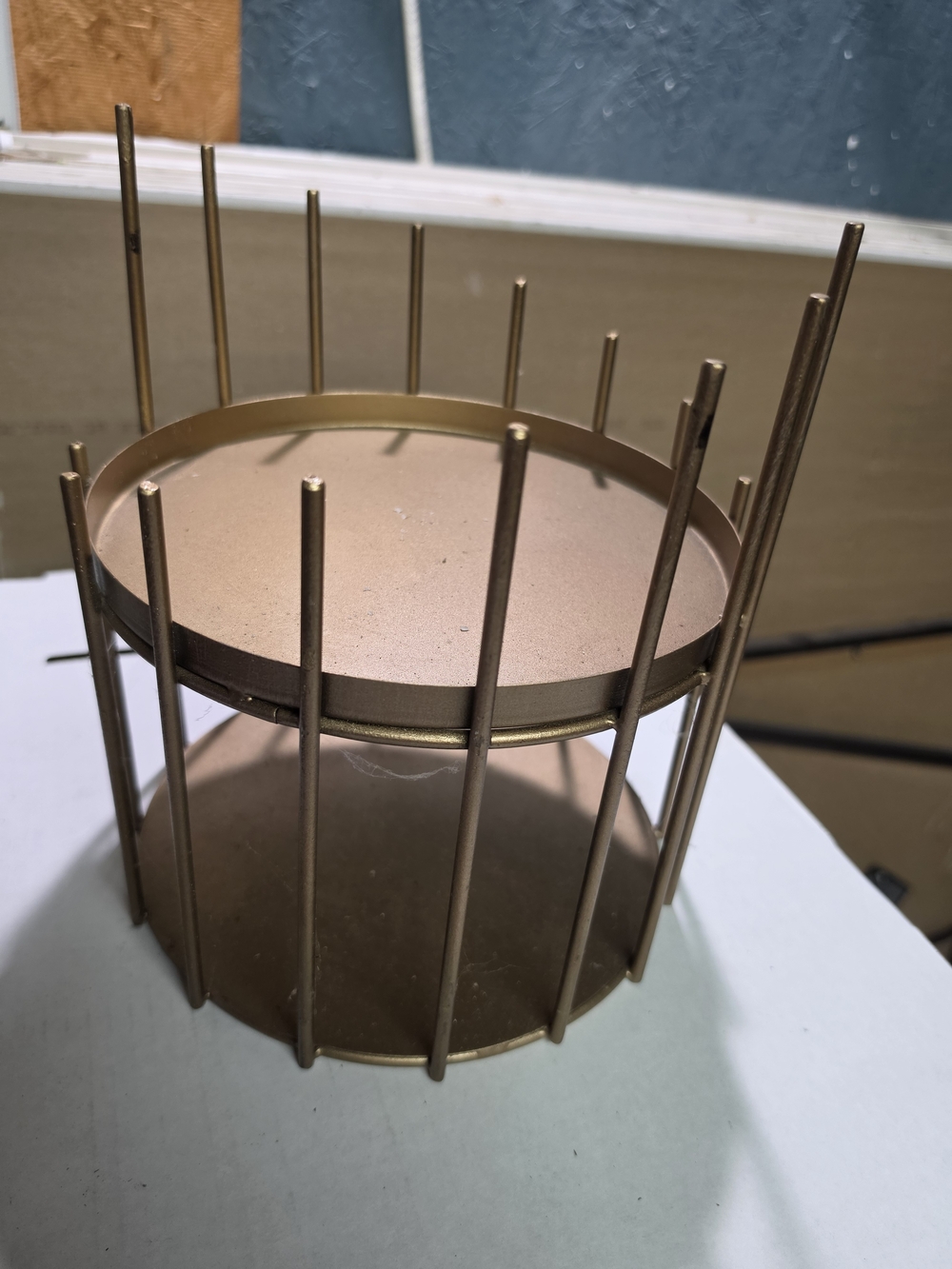 Gold Metal Two-Tier Candle Holder